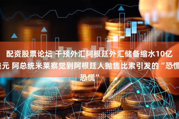 配资股票论坛 干预外汇阿根廷外汇储备缩水10亿美元 阿总统米莱察觉到阿根廷人抛售比索引发的“恐慌”
